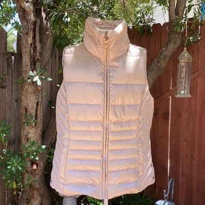 TALBOTS COLLAR DOWN PUFFER VEST - METALLIC
